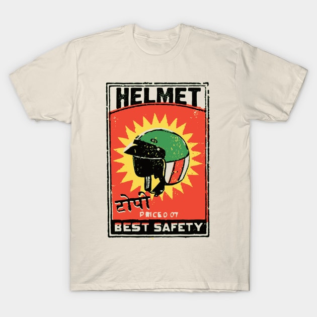 Motorcycle Helmet / Vintage Matchbox Art T-Shirt by RCDBerlin